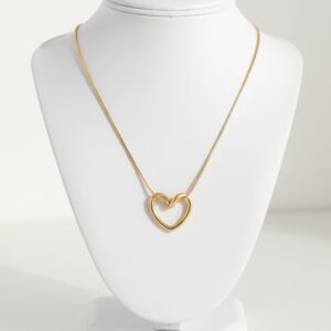 Gold Heart Pendant Necklace for Women
